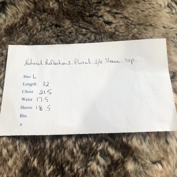 Natural Reflections Womens Floral Collared Shirt Size L Gray 100% Cotton - Picture 13 of 14